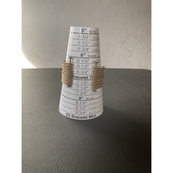 Vintage Gold-Tone Coil Cuff Bracelet Multi-Layer Design - Picture 2 of 3